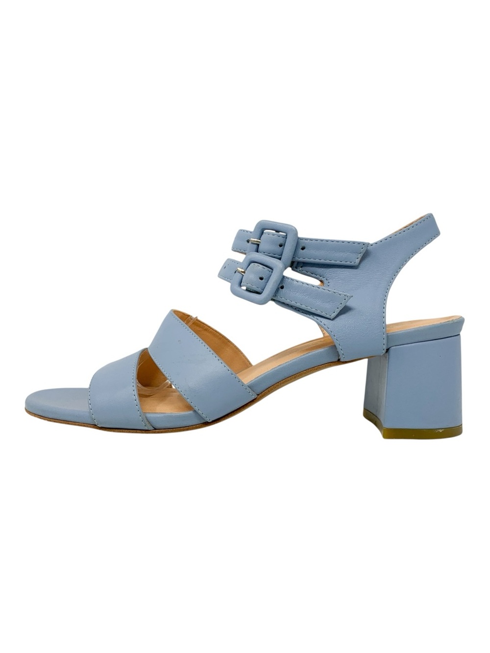 Marais USA Jardin Blue Leather Strappy Block Heel Sandals Size 8